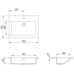 vidaXL Lavabo en granit 600 x 450 x 120 mm Blanc