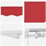 vidaXL Auvent Rétractable with 400 × 300 cm Rouge