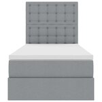 vidaXL Lit avec rangement et matelas Gris clair 100 x 200 cm Polyester