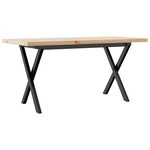 vidaXL Table basse cadre en X 90x40x45 5cm bois de pin massif et fonte