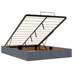 vidaXL Cadre de lit ottoman sans matelas gris foncé 140x190 cm velours