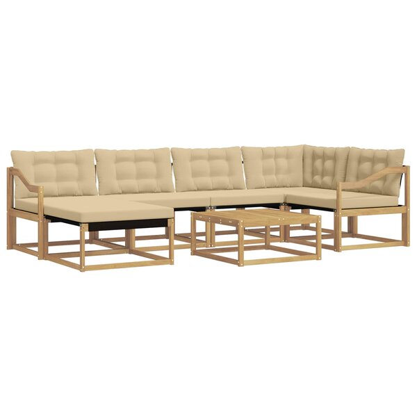 vidaXL Ensemble de canapés d'extérieur 7 pc Blanc et Beige