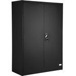 Armoire de bureau verrouillable dotée de 3 étagères meuble 4 niveaux noir 08_0000382