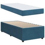 vidaXL Cadre de lit avec matelas avec matelas Bleu 90 x 190 cm Velours