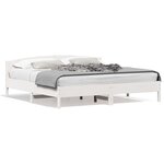 vidaXL Cadre de lit sans matelas blanc 200x200 cm bois massif de pin
