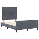 Lit vidaXL Gris foncé 120x190 cm Velours