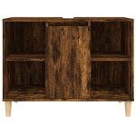 vidaXL Meuble d'évier chêne fumé 80x33x60 cm bois d'ingénierie
