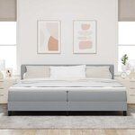 vidaXL Lit à ressorts avec matelas Gris clair 200 x 200 cm tissu