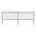 vidaXL Clôture de jardin avec dessus en cerceau Acier 3 4 x 1 m Noir