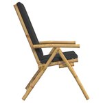 vidaXL Chaises inclinables de jardin pliantes lot de 4 coussins bambou