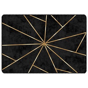 vidaXL Tapis lavable noir et doré 160x230 cm antidérapant