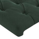 vidaXL Tête de lit à LED Vert foncé 200x7x78/88 cm Velours