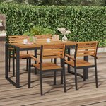 vidaXL Table de jardin et pieds en forme de U 160x80x75 cm bois acacia