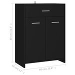 vidaXL Armoire de salle de bain noir 60x33x80 cm bois d’ingénierie