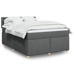 vidaXL Sommier à lattes de lit avec matelas Gris foncé 140x190cm Tissu