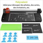 ACROPAQ Massicot A4 12 feuilles- Coupe Papier en 4 patrons (coupes droits  ondulés  pliés et perforés)- Arrondisseur de coins- Pliable