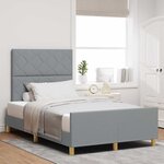 Cadre de lit en tissu gris clair vidaXL 120x190 cm