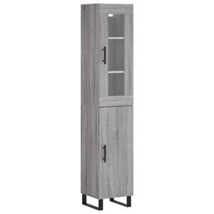 vidaXL Buffet haut Sonoma gris 34 5x34x180 cm Bois d'ingénierie