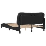 vidaXL Cadre de lit avec LED sans matelas Hvar noir 120x200 cm