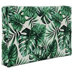 vidaXL Coussin de canapé d'extérieur 2 Pièces Motif feuille Polyester