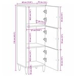 vidaXL Buffet Haut Blanc 40 x 33 5 x 110 cm Bois de mangue massif