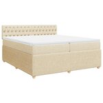 vidaXL Sommier à lattes de lit avec matelas Crème 200x200 cm Tissu