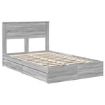 vidaXL Lit de Rangement Gris Sonoma 135 x 190 cm Bois d'ingénierie