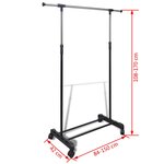 vidaXL Porte-manteaux réglables 2 Pièces 1 rail d'accrochage