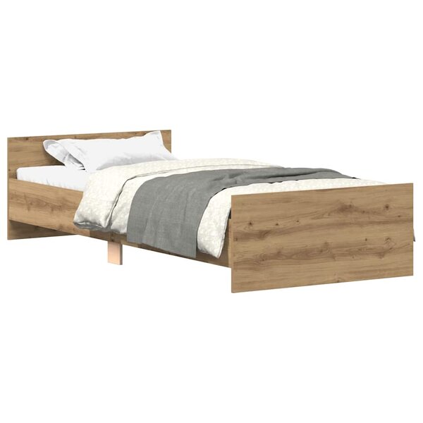 vidaXL Cadre de lit sans matelas chêne artisanal 90x200 cm