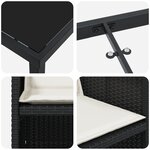 vidaXL Ensemble de salle à manger de jardin 5 pièces avec coussins en poly rattan noir