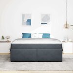 vidaXL Cadre de lit avec matelas Gris foncé 180 x 200 cm Velours