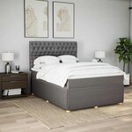vidaXL Sommier à lattes de lit avec matelas Taupe 140x200 cm Tissu