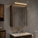 vidaXL Armoire Miroir de Salle de Bain Chêne fumé 43 x 16 x 62.5 cm