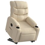 vidaXL Fauteuil inclinable électrique crème tissu