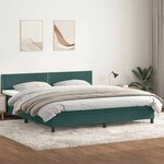 vidaXL Sommier à lattes de lit et matelas et LED vert foncé 180x220cm velours
