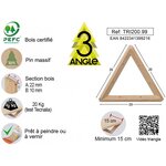 Equerre triangle en pin brut 20 cm