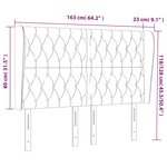 vidaXL Tête de lit avec oreilles Marron foncé 163x23x118/128 cm Tissu
