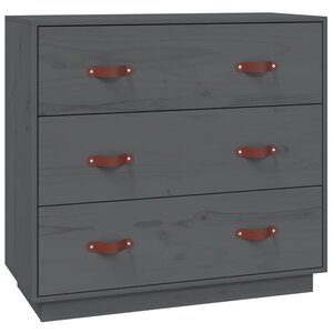 vidaXL Buffet Gris 80x40x75 cm Bois massif de pin