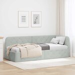 vidaXL Cadre de lit d'angle Gris clair 80 x 200 cm Velours