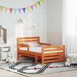 vidaXL Cadre de lit avec matelas Brun cire 80 x 200 cm Pin massif