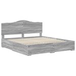vidaXL Cadre de lit Gris Sonoma 200 x 200 cm Bois d'ingénierie