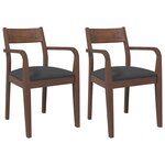 vidaXL Chaises à manger coussins 2 Pièces marron bois massif caoutchouc