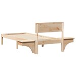 vidaXL Cadre de lit avec tête de lit Marron 75 x 190 cm Pin massif