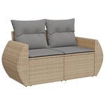 vidaXL Salon de jardin 11 Pièces avec coussins beige résine tressée