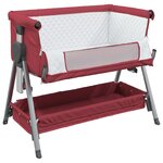 vidaXL Lit pour bébé avec matelas Rouge Tissu de lin