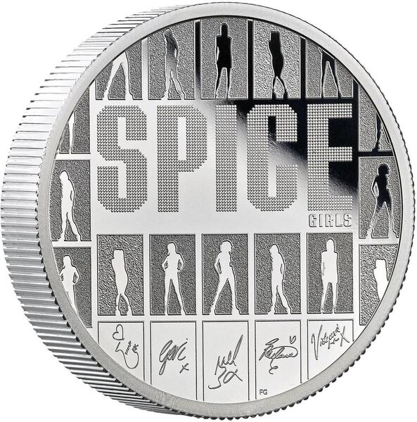Pièce de monnaie en Argent 5 Pounds g 62.2 (2 oz) Millésime 2026 Legends of Music SPICE GIRLS