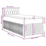 vidaXL Sommier à lattes de lit avec matelas Gris foncé 100x200cm Tissu