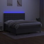 vidaXL Sommier à lattes de lit et matelas et LED Gris foncé 160x200 cm