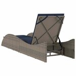 vidaXL Chaise longue avec coussin Gris 60x205x73 cm Résine tressée