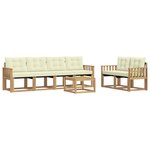 vidaXL Ensemble de canapés d'extérieur 7 pc Blanc et crème